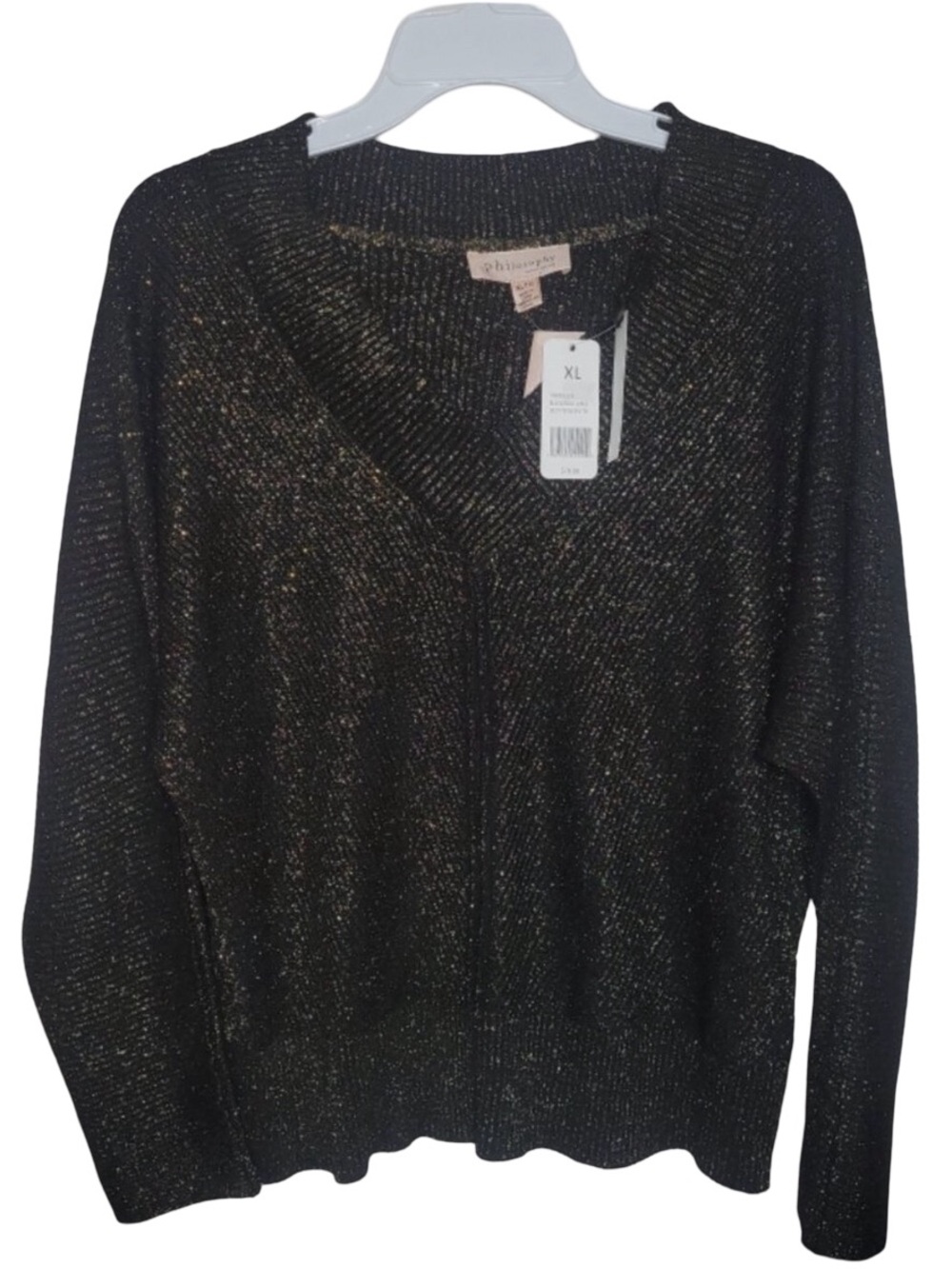 Philosophy - Black and Gold VNeck Sweater XL